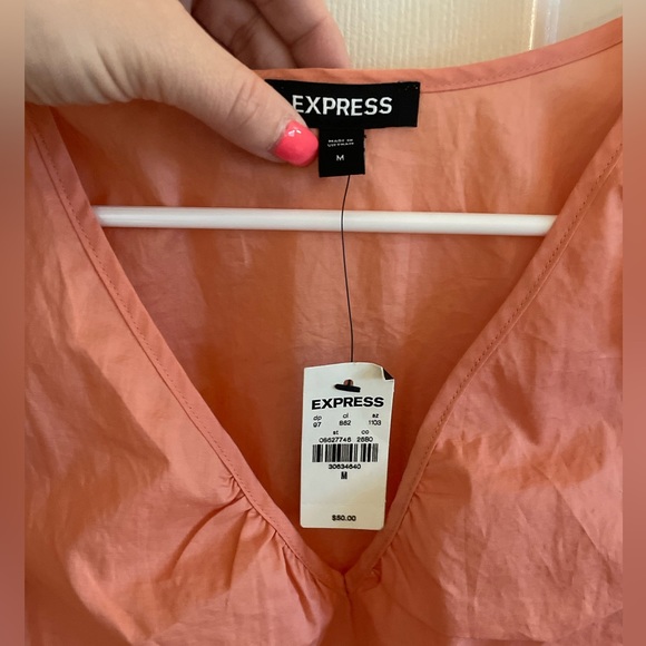Express Coral Ruffle Blouse - Picture 2 of 4